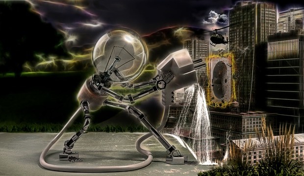 Roboter, Licht, IT-Sicherheit, Industrie 4.0 IT-Sicherheit im Zeitalter der Industrie 4.0