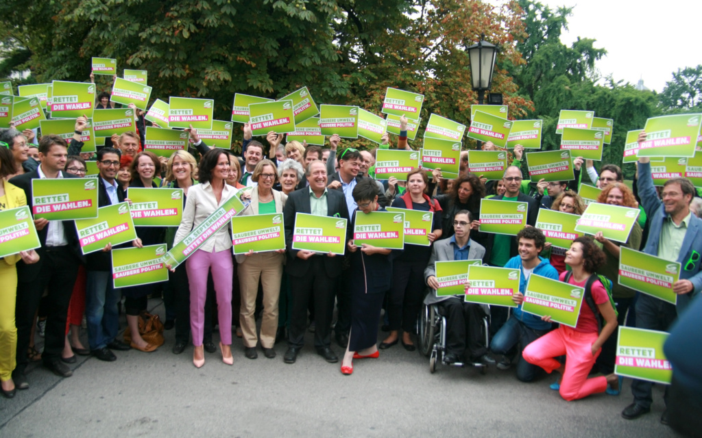 Wahlkampfauftakt der Grünen zur Nationalratswahl 2013 in Österreich