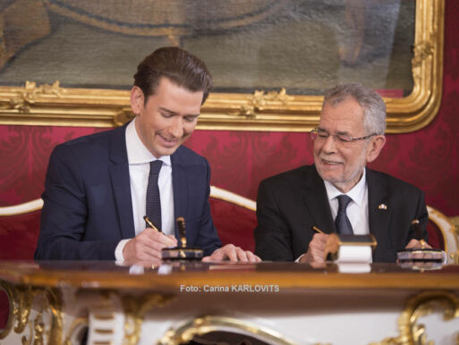 Bundeskanzler Sebastian Kurz bei der Angelobung | Foto: Carina KARLOVITS / © u. zvg. 2017 Österreichische Präsidentschaftskanzlei