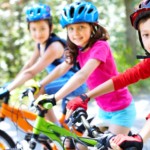 Radfahrer, Kinder, Fahrrad, Radweg, Verkehr, Straße, Rennrad