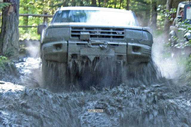 Manche echte Fahrzeuge fühlen sich hier erst wohl | Foto: PeterS Auto und Hochwasser